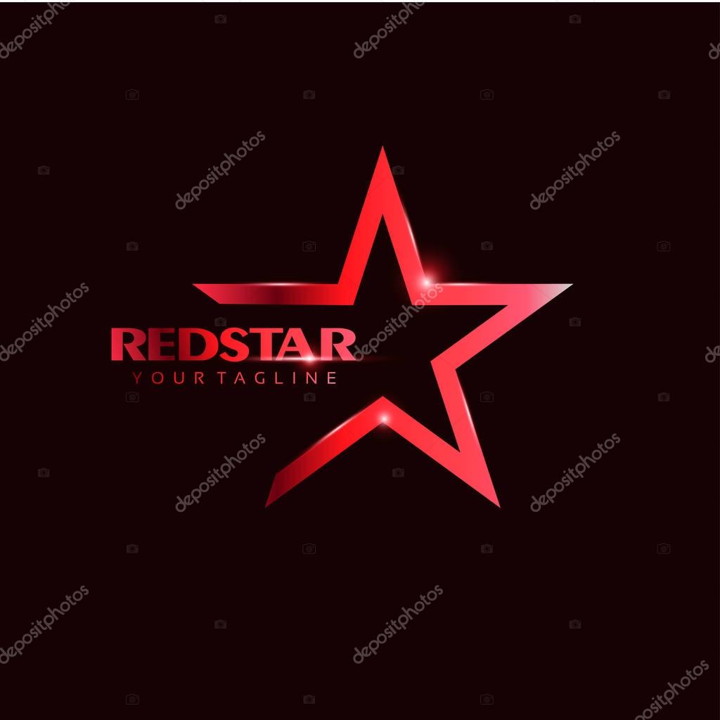 Red Star Logo template with red Light in elegant style. You can use for Club and Leader logo Vector Illustration.