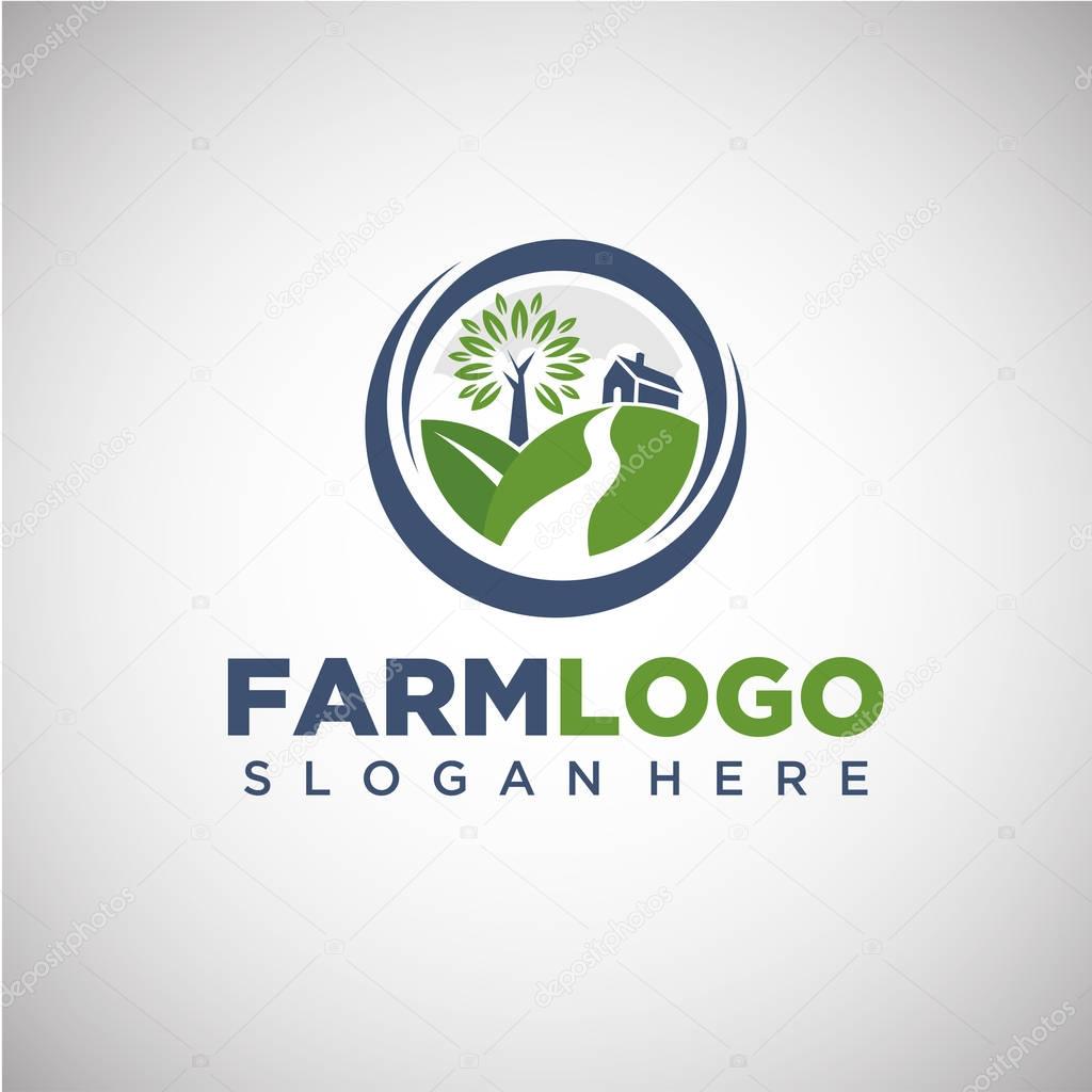 Farm Logo Template. Vector Illustration