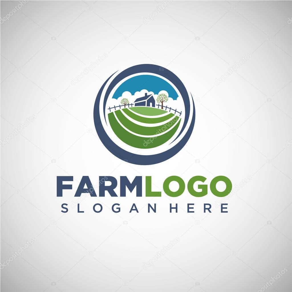 Farm Logo Template. Vector Illustration