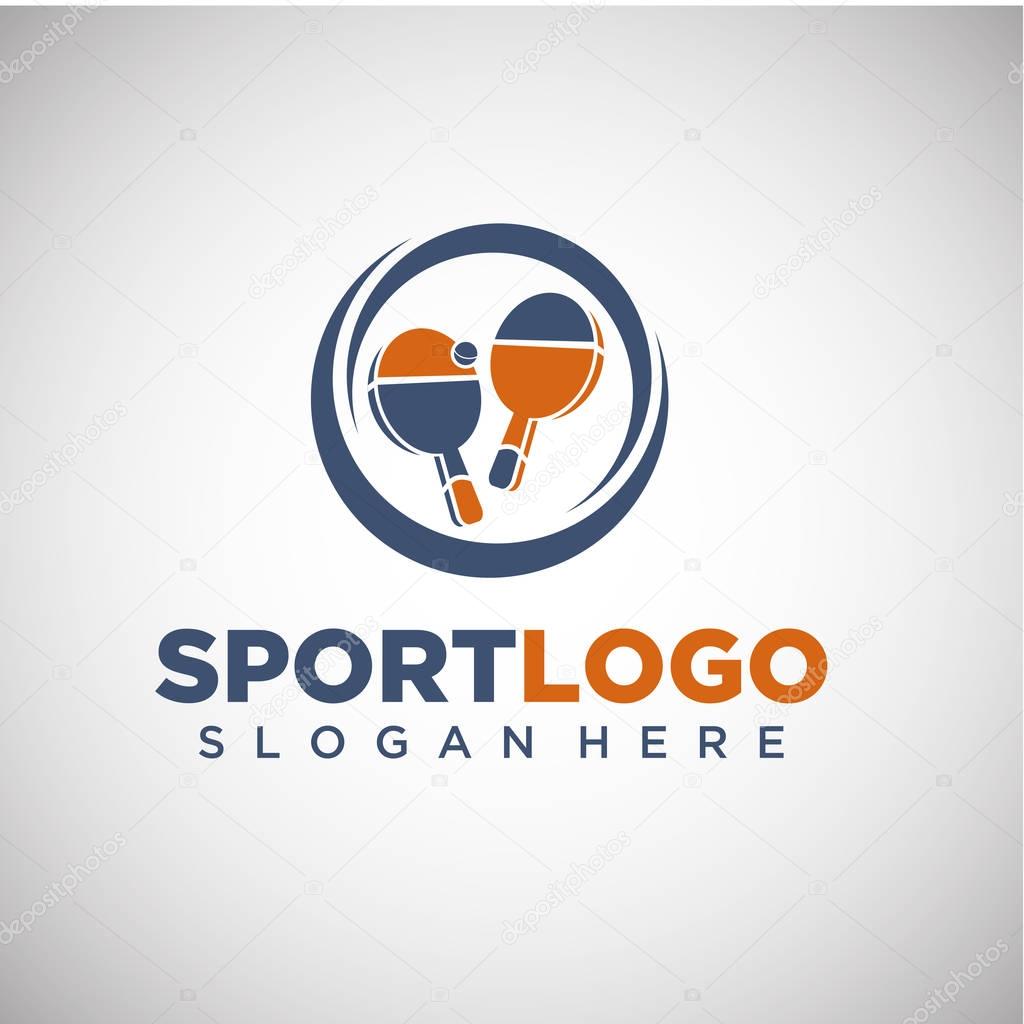 Sport Ping Pong Logo Template. Vector Illustration