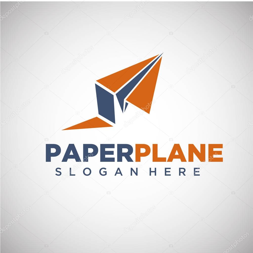 Paper Plane Logo Template. Vector Illustration