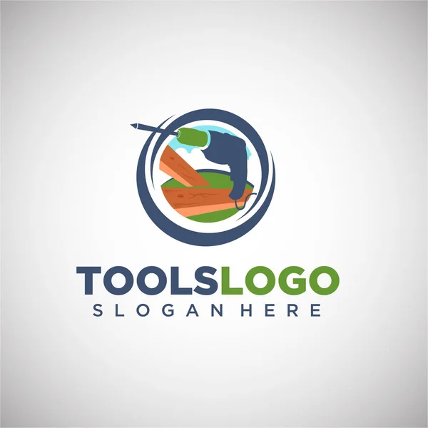 Logotipo círculo com ferramenta — Vetor de Stock
