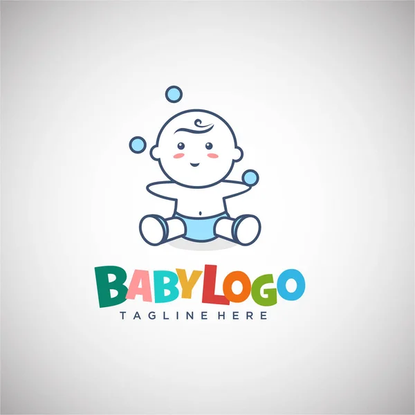 Logo bébé avec texte coloré — Image vectorielle