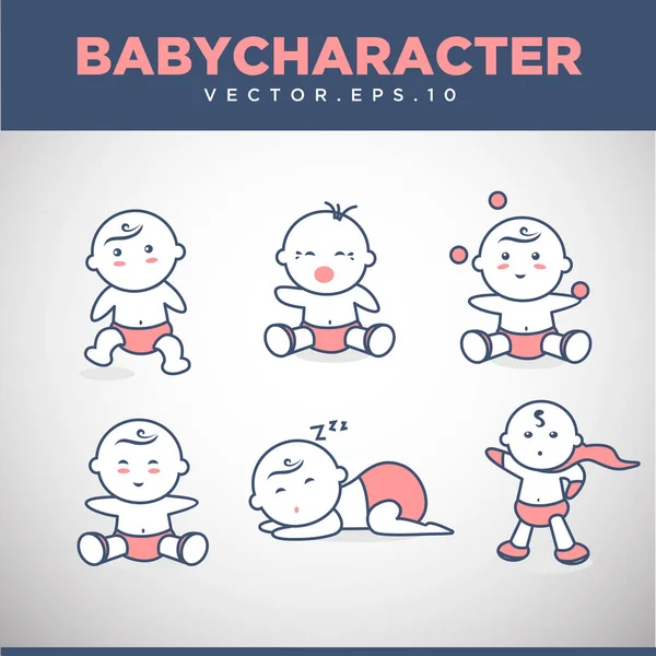 Mignon personnage de bébé — Image vectorielle