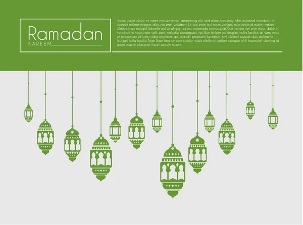 Ramadan latarnie dla karty z pozdrowieniami — Wektor stockowy