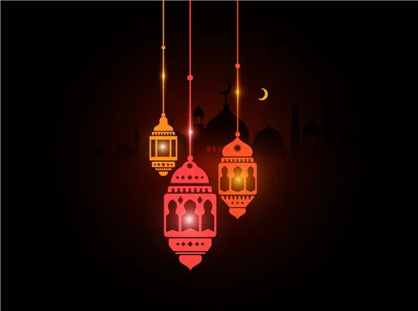 Ramadhan 카림 컬러 빛 — 스톡 벡터