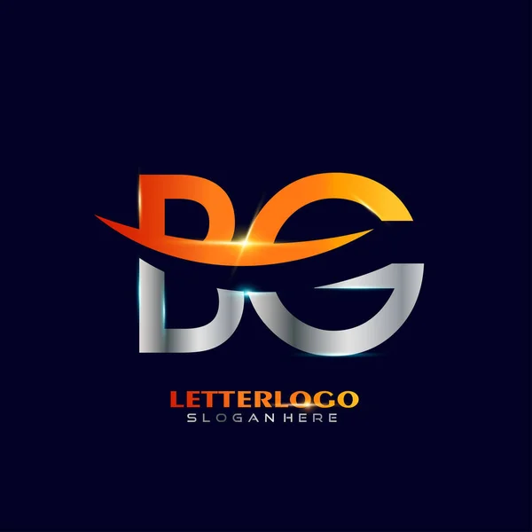 Logo huruf grafis BG - Stok Vektor
