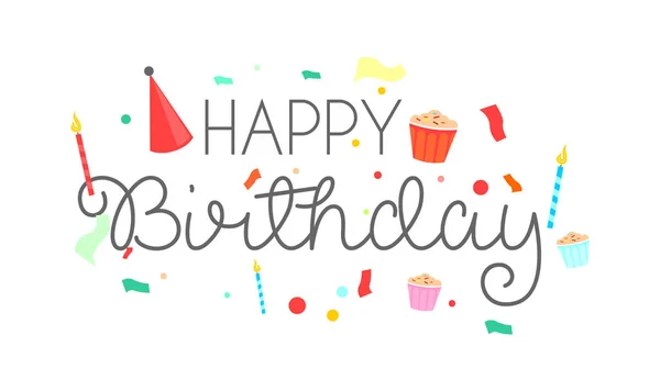 Happy Birthday Greeting Card — Stock Vector