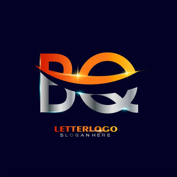 Logo huruf grafis BQ - Stok Vektor