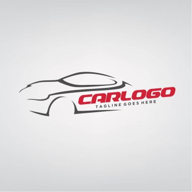 Kırmızı elemanları ile araba logosu