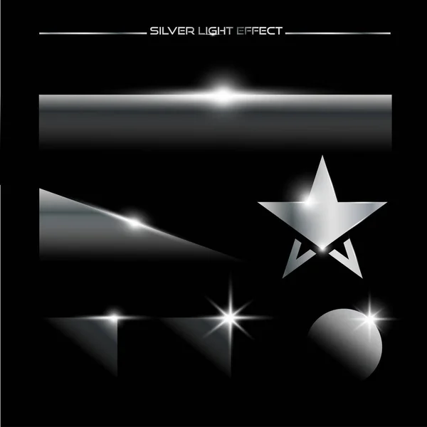 Monochrome star with light effect — Stock Vector