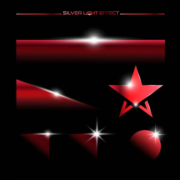 Star with red light effect — Stock Vector