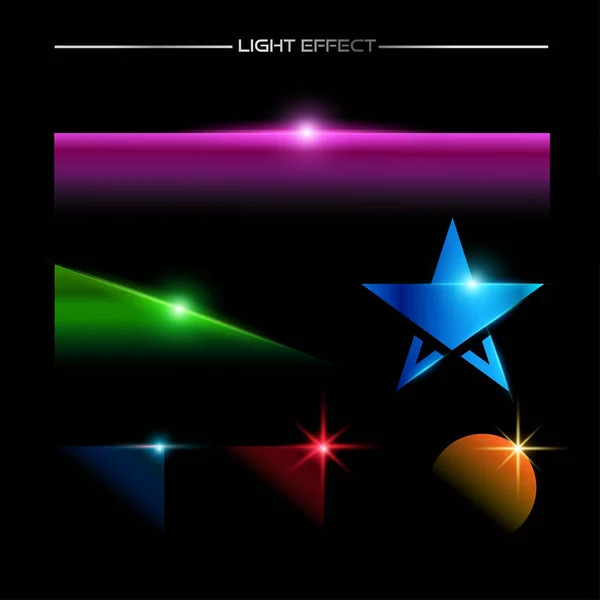Estrela azul com efeitos de luz de cor — Vetor de Stock
