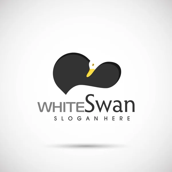 Plantilla logo cisne blanco — Vector de stock