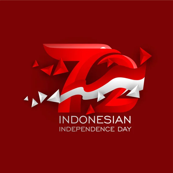 Endonezya Bağımsızlık günü logosu şablonu — Stok Vektör