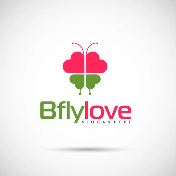 Plantilla de logotipo de amor Bfly — Vector de stock