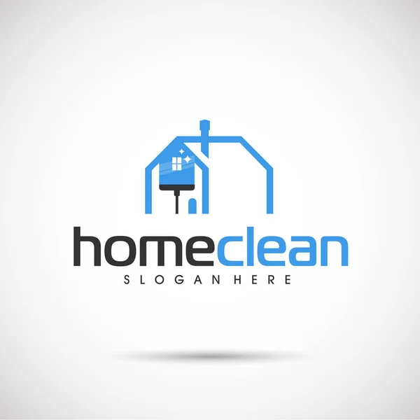 Templat logo bersih rumah - Stok Vektor