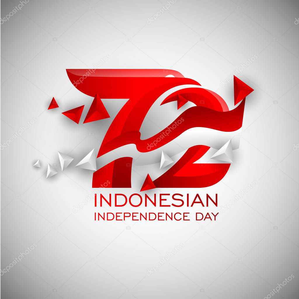 Indonesian Independence day logo template, vector illustration