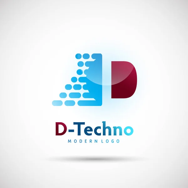 D-Techno logotyp mall — Stock vektor