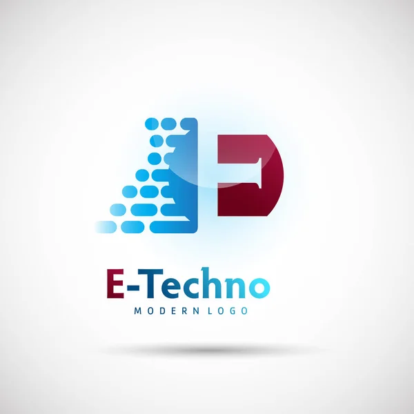 E-Techno logo şablonu — Stok Vektör