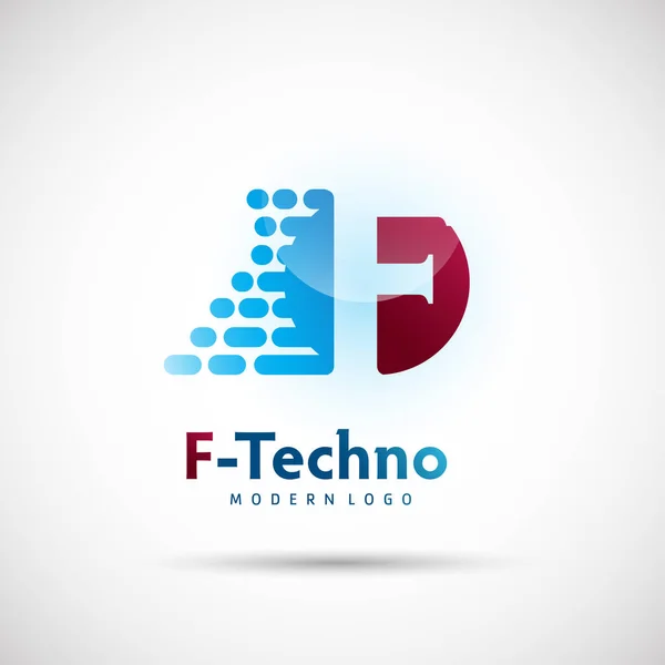 Szablon logo F-Techno — Wektor stockowy