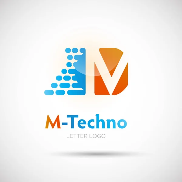 Plantilla de logotipo M-Techno — Vector de stock