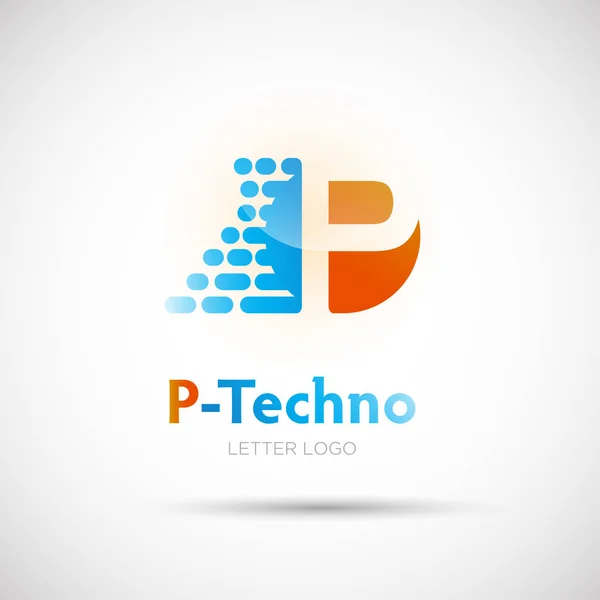Plantilla de logotipo de P-Techno — Vector de stock
