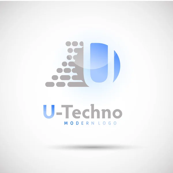 U-Techno logo şablonu — Stok Vektör