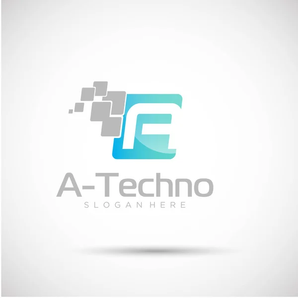 Plantilla de logotipo A-Techno — Vector de stock