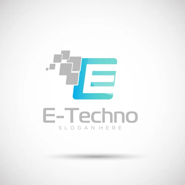 E-Techno logo şablonu — Stok Vektör