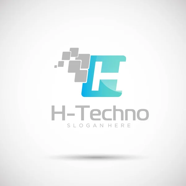 H-techno Logo-Vorlage — Stockvektor