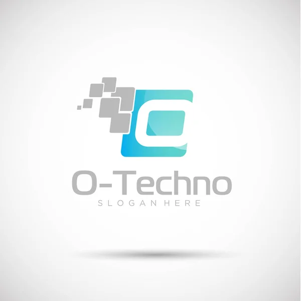 O-techno Logo-Vorlage — Stockvektor