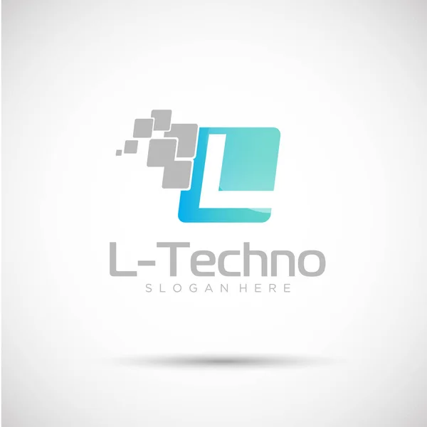 Plantilla de logotipo L-Techno — Vector de stock