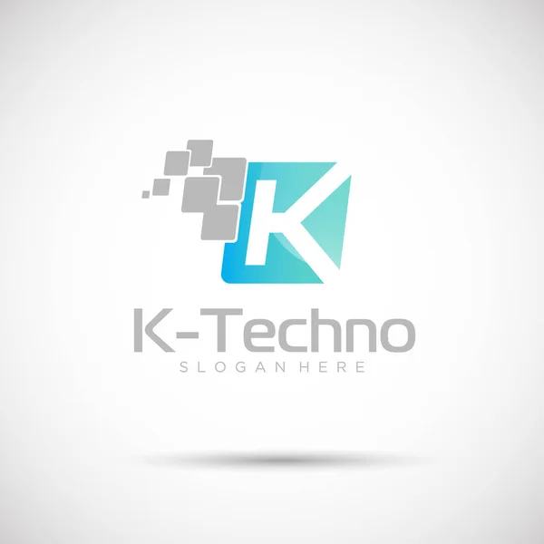 Templat logo K-Techno - Stok Vektor