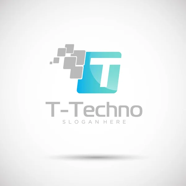 Plantilla de logotipo de T-Techno — Vector de stock