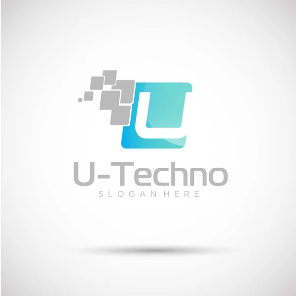 Plantilla de logotipo U-Techno — Vector de stock