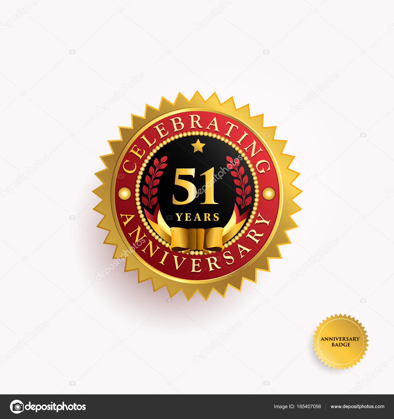 51 Years anniversary logo — Stock Vector © yugra #165407056