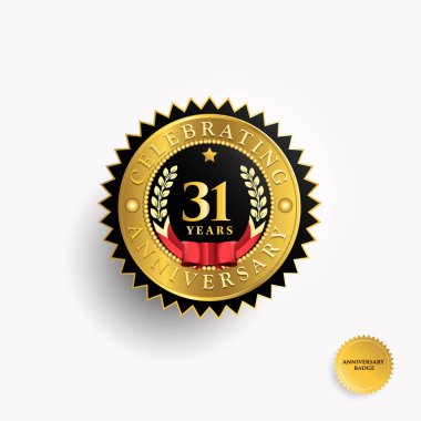 31 yıl yıldönümü altın rozet logosu