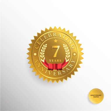 7 yıl yıldönümü altın rozet logosu