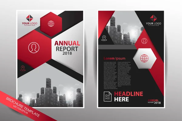 Modèle de conception de brochure avec fond de ville — Image vectorielle