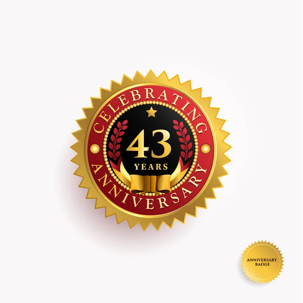 43 年周年記念ロゴ — ストックベクタ