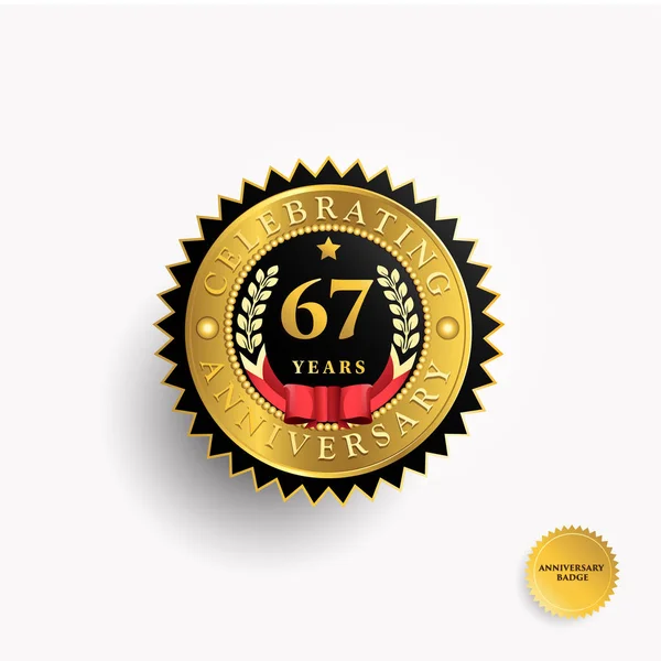 67 anos logotipo aniversário — Vetor de Stock