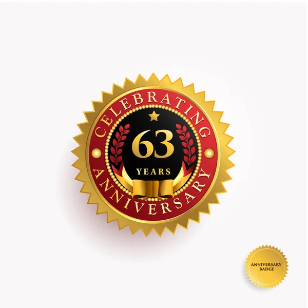 63  Years anniversary logo — Stock Vector