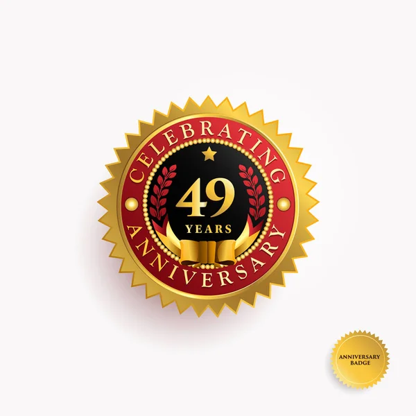 49 anos logotipo aniversário — Vetor de Stock