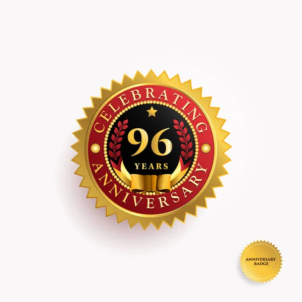 96 anos logotipo aniversário — Vetor de Stock