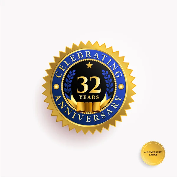 Yıldönümü altın rozet logosu