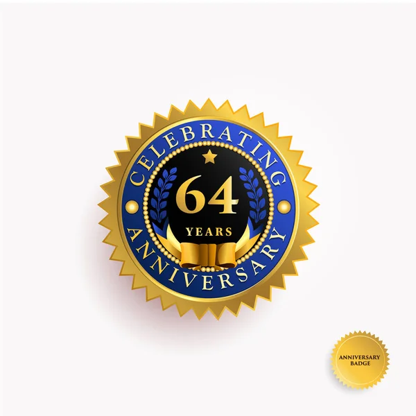 Anniversary golden badge logo — Stock Vector