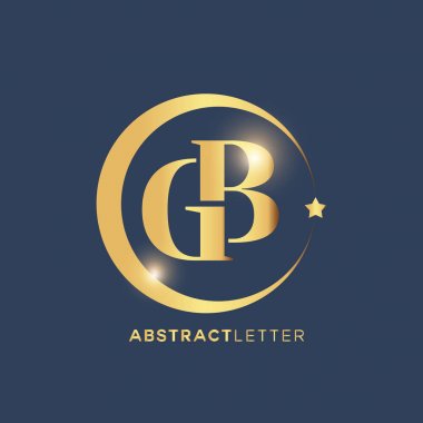 GB altın rozet logo vektör çizim 