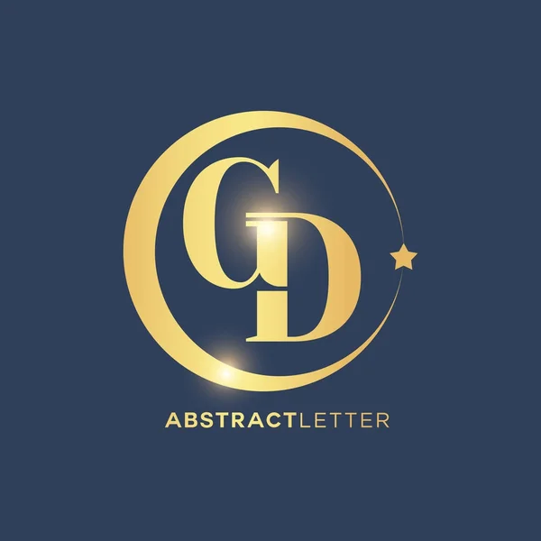 Goldenes Abzeichen Logo Vektor Illustration — Stockvektor
