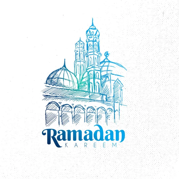 Carta del Ramadan disegnata a mano — Vettoriale Stock